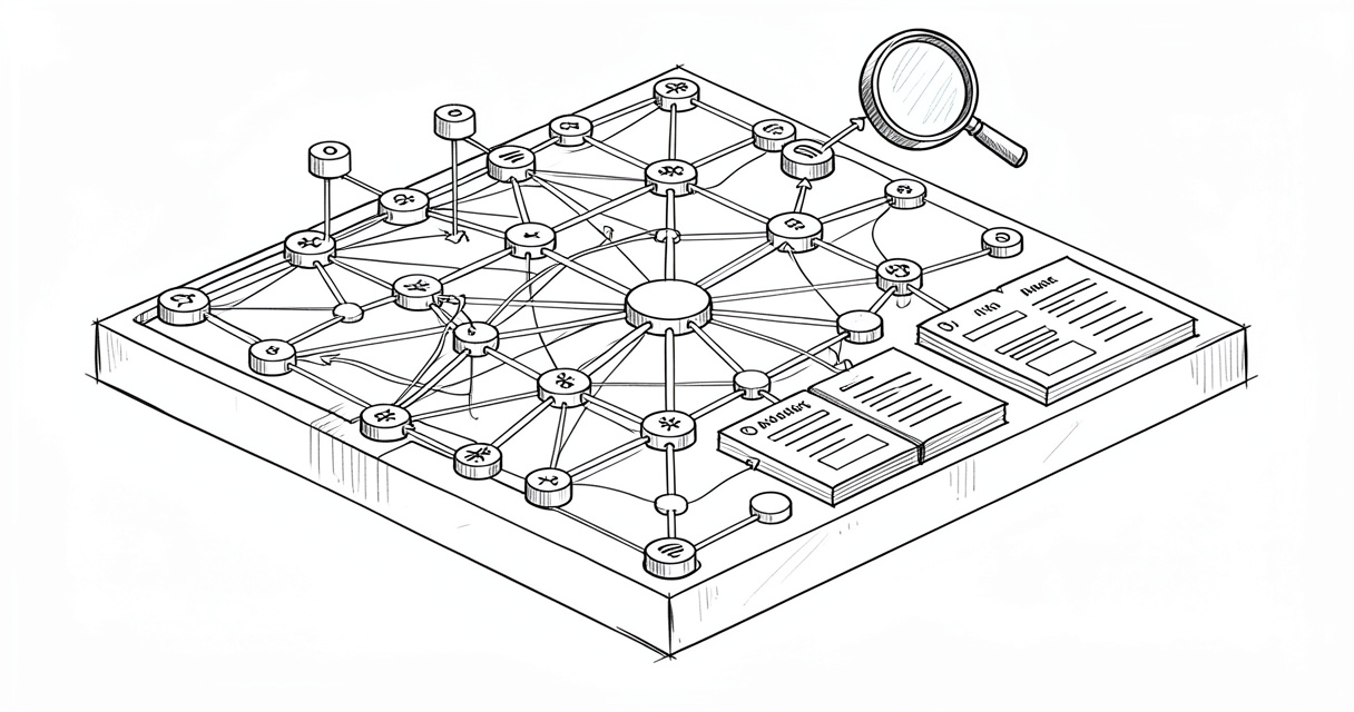 Illustrated website architecture diagram for enterprise SEO scalability and structure