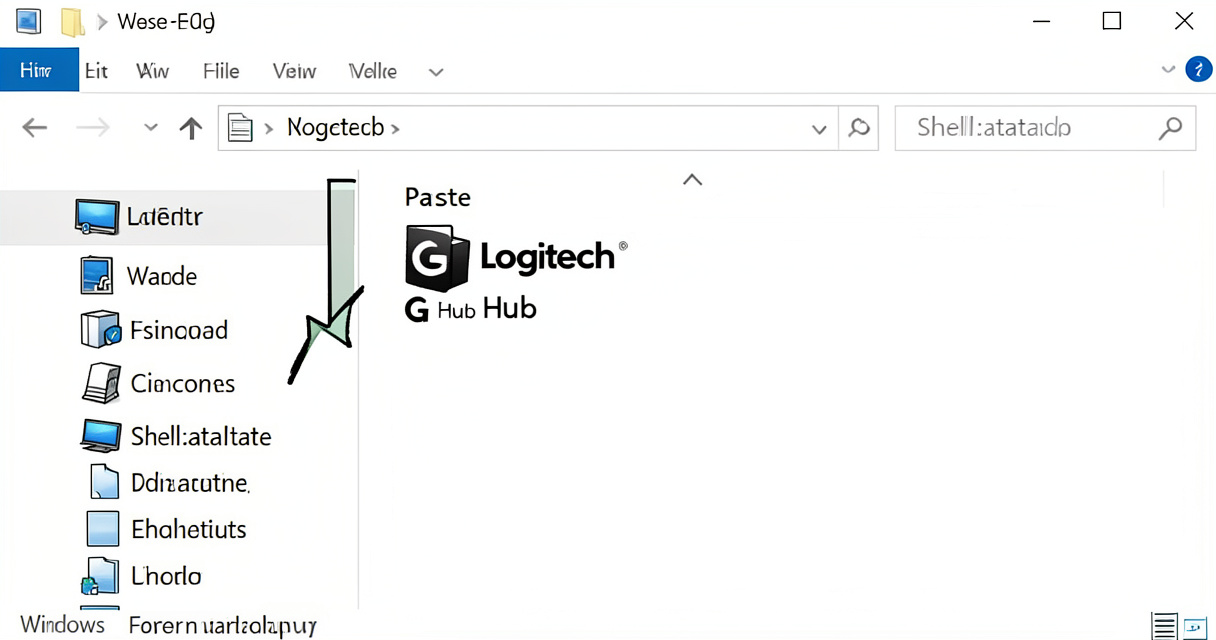 Logitech G Hub shortcut added to Windows startup folder for auto-launch