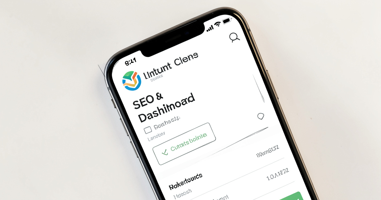 Smartphone showing white label SEO client portal with custom logo and colors for agency branding