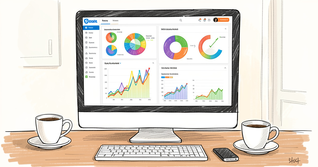 SEO analytics dashboard showing traffic and conversion data