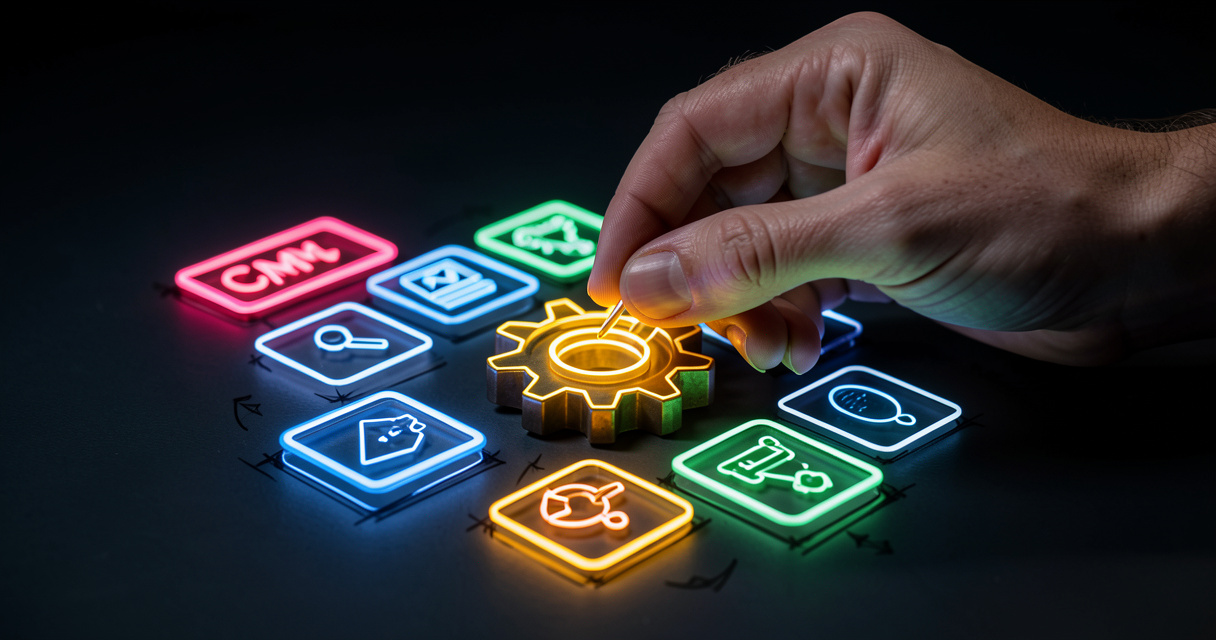 OTTO SEO CMS integrations and AI automation workflow on dark interface