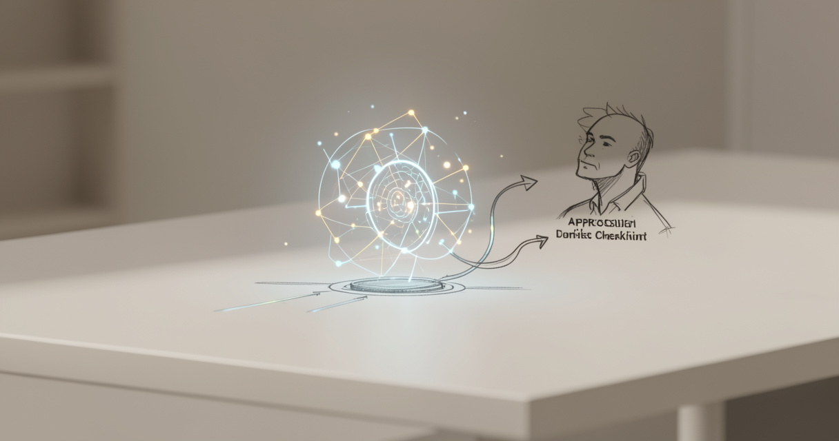 Human oversight checkpoint inside an agentic AI web development pipeline